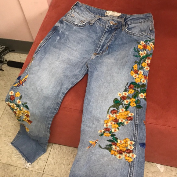 Free People nature embroidered jean - Picture 6 of 8